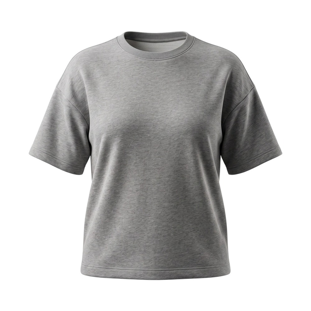 Demylee New York Short Sleeve Sweatshirt L Gray Boxy French Terry Minimalist
